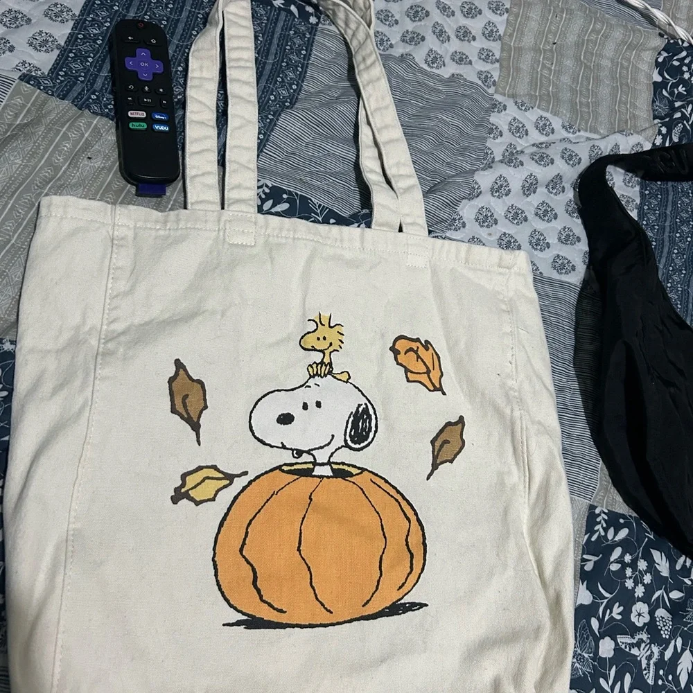 Snoopy and Woodstock Canvas Tote Bag